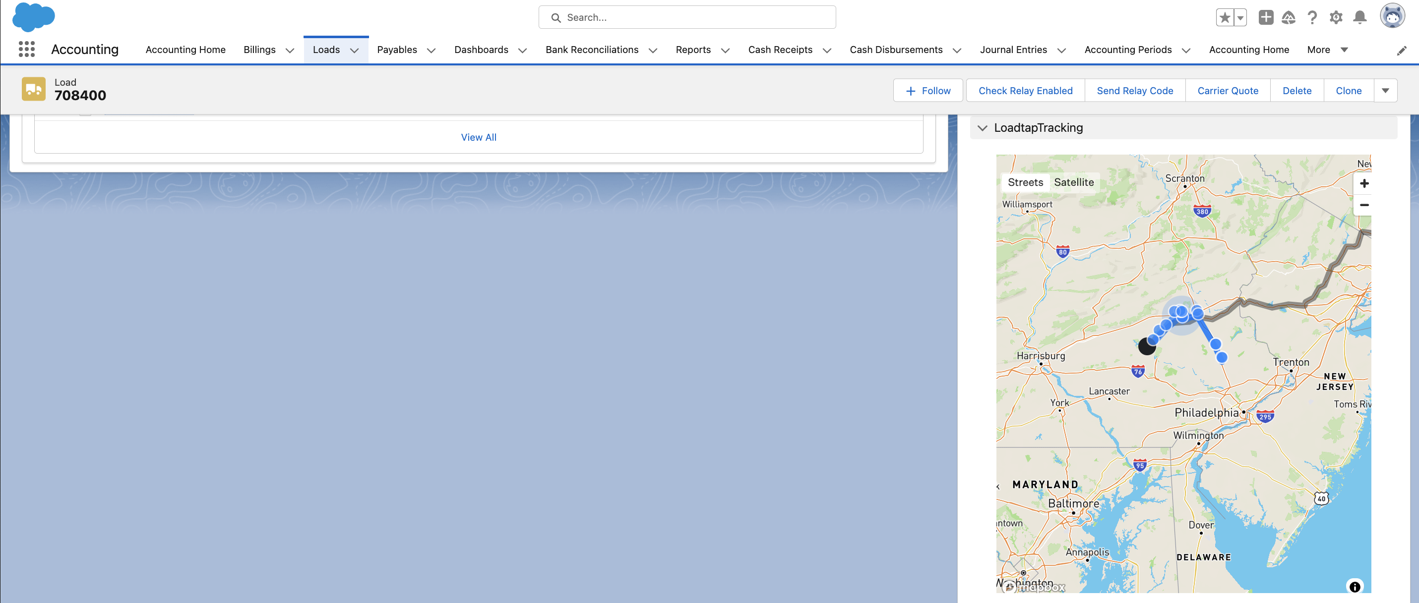 chaine tracking map in revenova