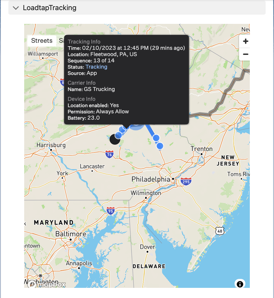 chaine tracking map location in revenova